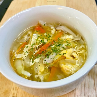 メイン料理に添える優しいお味の野菜スープ
